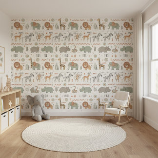 African Animal Parade Tribal Style ID1262 Tapete