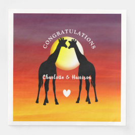 African Animal Safari Sunset Personalisiert Serviette