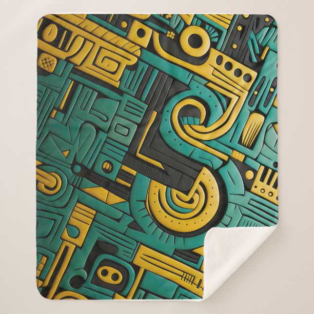 African Ankara Emerald Matrix Sherpadecke (Vorderseite)