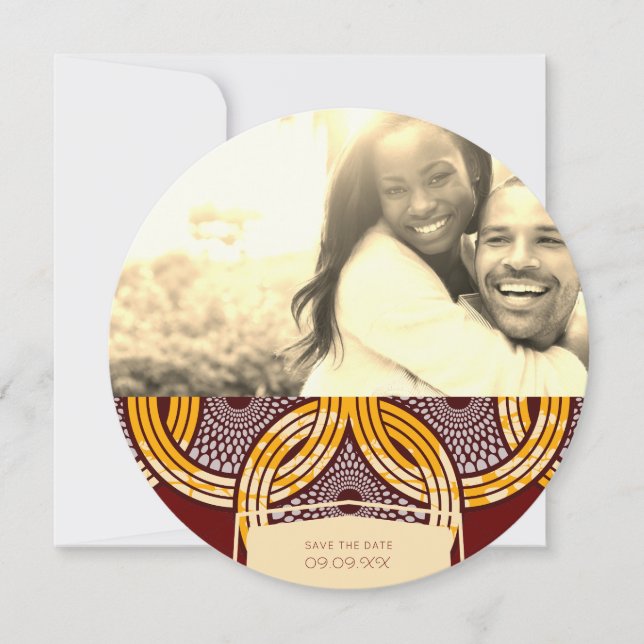 African Ankara Kitenge Save the Date (Vorderseite)