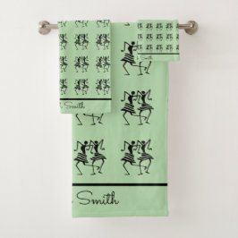 African Art, Celebration Silhouette Dancers Badhandtuch Set