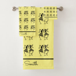 African Art, Celebration Silhouette Dancers Badhandtuch Set