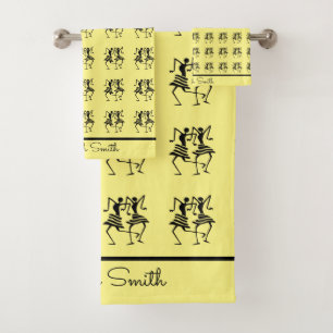 African Art, Celebration Silhouette Dancers Badhandtuch Set