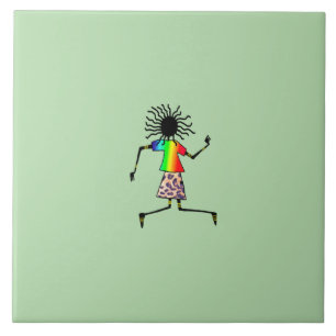 African Art, Niedlich Happy Dancer Fliese