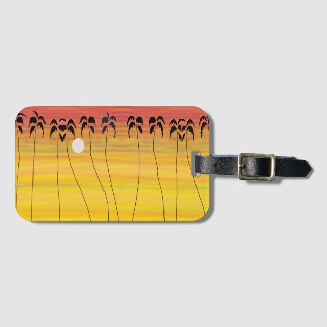 African Art Phantastisch Tropical Sunset Gepäckanhänger (Vorderseite (Horizontal))