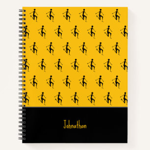 African Art, Silhouette athlete, Orange Notizbuch