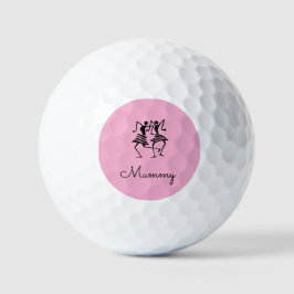 African Art, Silhouette Celebration Dancers Pink Golfball