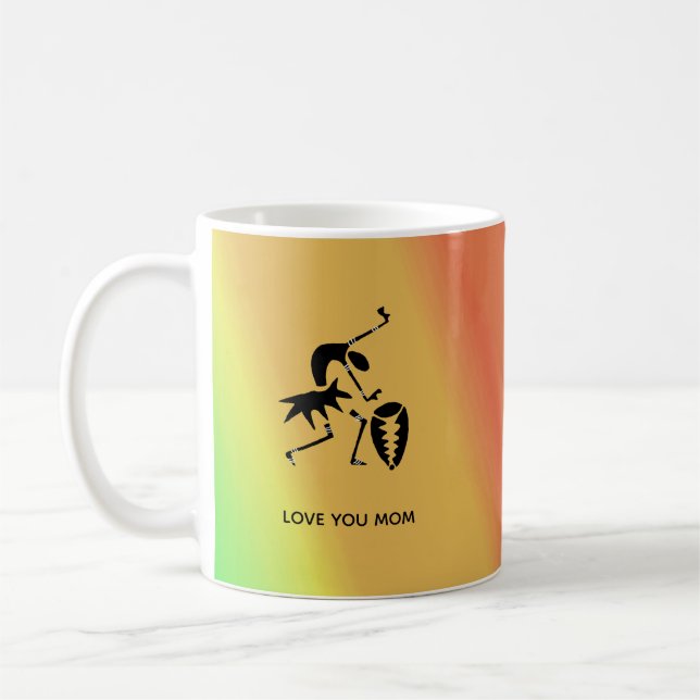 African Art, Silhouette Dancer Colorful Kaffeetasse (Links)