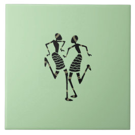 African Art Silhouette Dancers Fliese