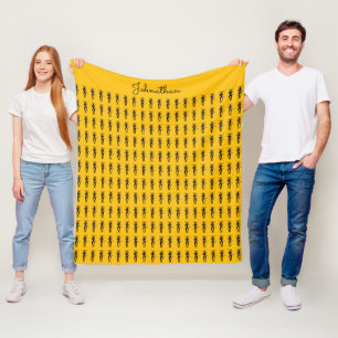 African Art, Silhouette Guitarist Pattern Fleecedecke