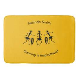 African Art, Silhouette Happy African Dancers Badematte