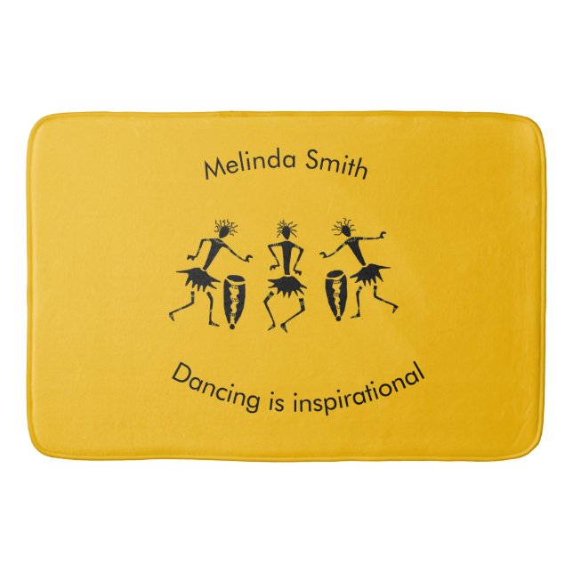 African Art, Silhouette Happy African Dancers Badematte (Vorderseite)