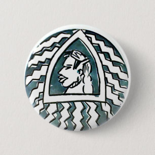 African Beauty Bongo Maasai Portrait Button