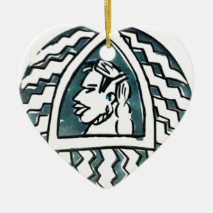 African Beauty Bongo Maasai Portrait Keramikornament