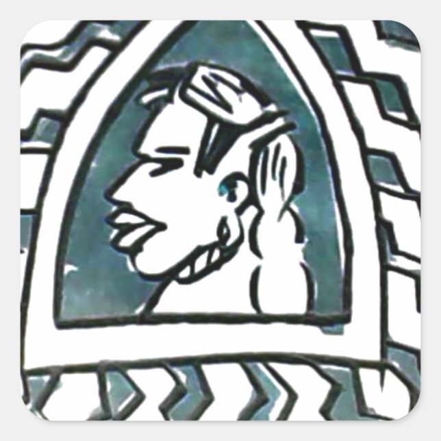 African Beauty Bongo Maasai Portrait Quadratischer Aufkleber (Vorderseite)