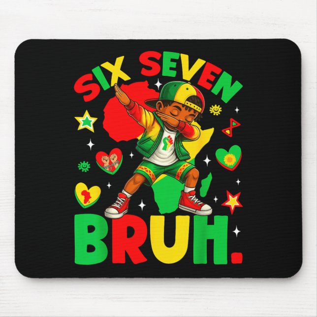 African Black Dabbing Bruh Seven History American  Mousepad (Vorne)