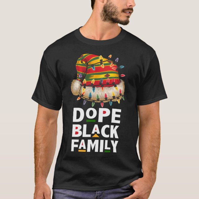 African Black Family Afro Team Santa Matching Chri T-Shirt (Vorderseite)