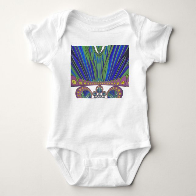 African Blue Lila Decoration Art Design Print Baby Strampler (Vorderseite)