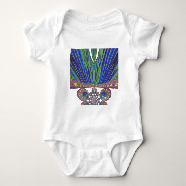 African Blue Lila Decoration Art Design Print Baby Strampler (Vorderseite)
