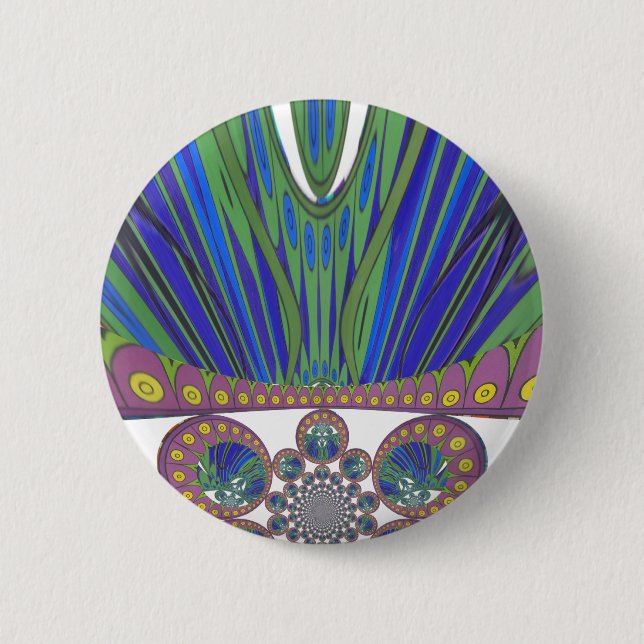African Blue Lila Decoration Art Design Print Button (Vorderseite)