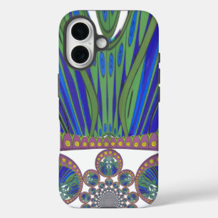African Blue Lila Decoration Art Design Print iPhone 16 Hülle