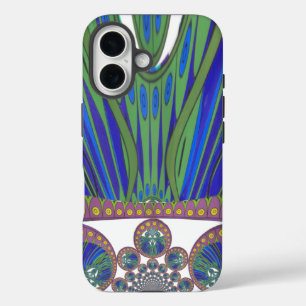African Blue Lila Decoration Art Design Print iPhone 16 Hülle