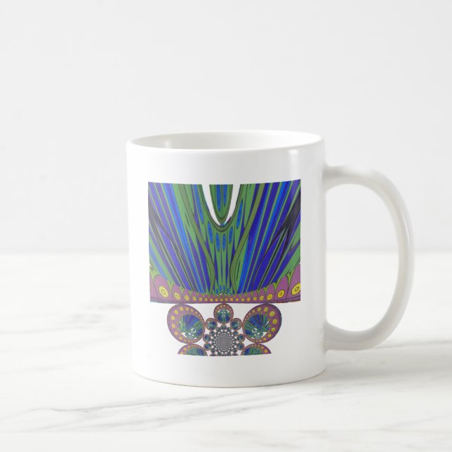 African Blue Lila Decoration Art Design Print Kaffeetasse (Rechts)