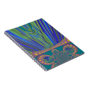 African Blue Lila Decoration Art Design Print Notizblock