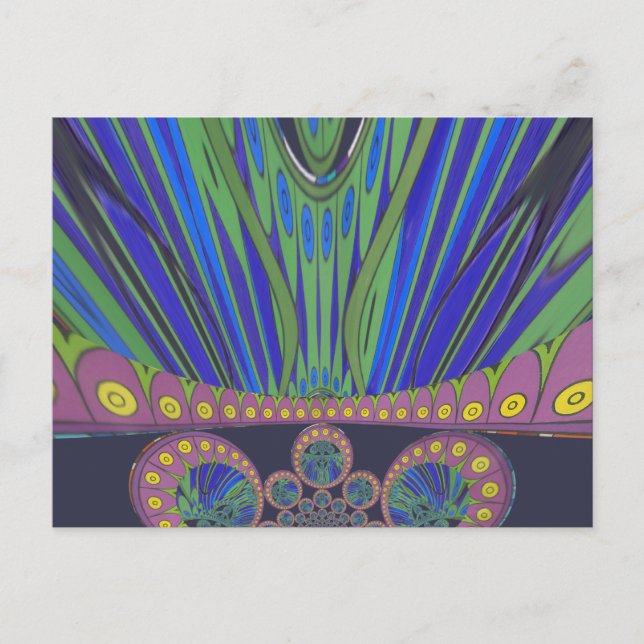 African Blue Lila Decoration Art Design Print Postkarte (Vorderseite)