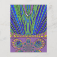 African Blue Lila Decoration Art Design Print