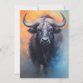 African Buffalo Safari Portrait Feiertagskarte