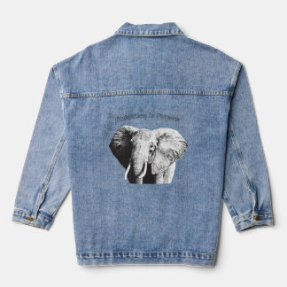 African Bush Elephant Zeichnend Jeansjacke