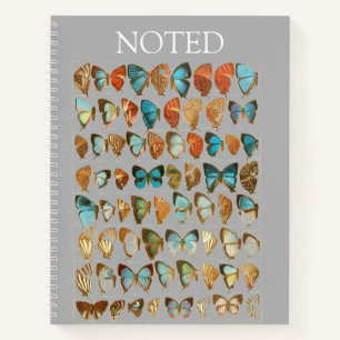 African Butterfly Rose Hardcover Spiral Sketchbook Notizbuch