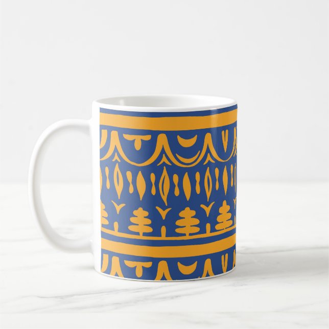 African Chevrons: Ethnic Tribal Pattern Kaffeetasse (Links)