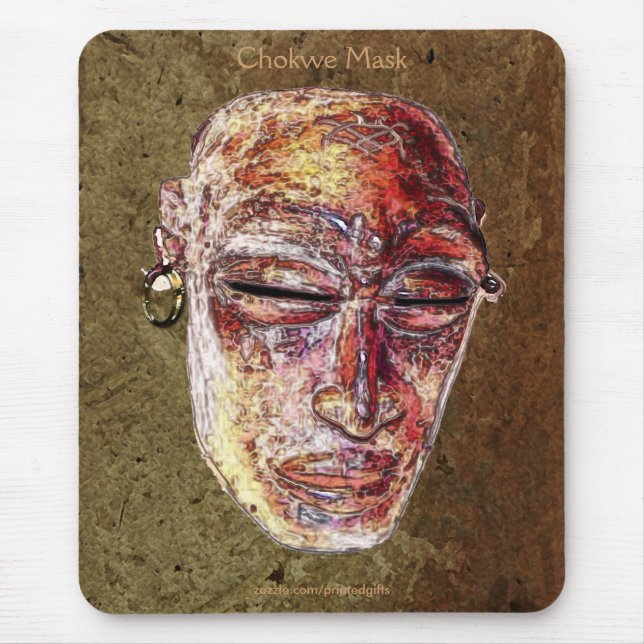 African Chokwe Tribal Mask Art Mousepad (Vorne)
