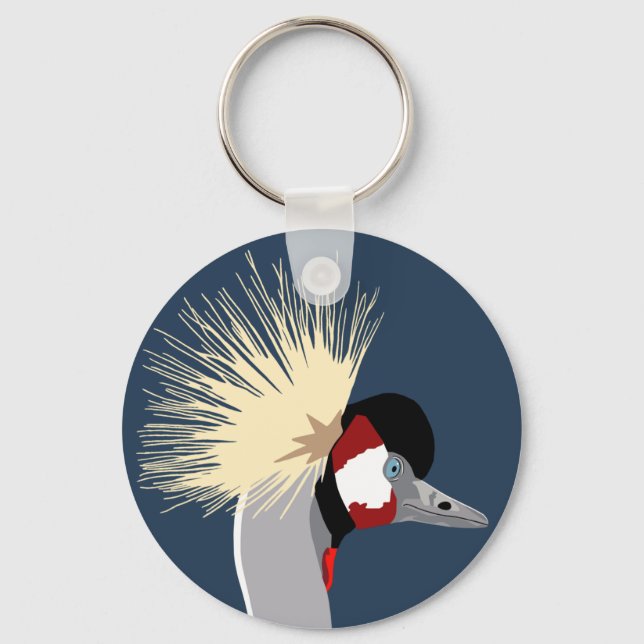 African Crane Key Chain Schlüsselanhänger (Vorderseite)