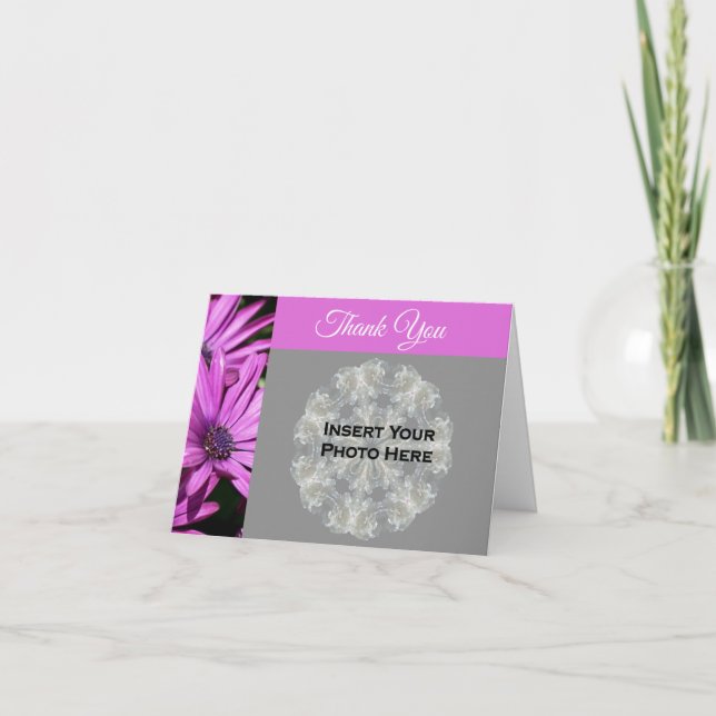 African Daisies Blume Wedding Foto Dankeskarte (Vorderseite)