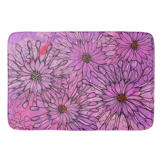 African Daisy Cape Daisies Pink Blume Blumenstrauß Badematte (Vorderseite)