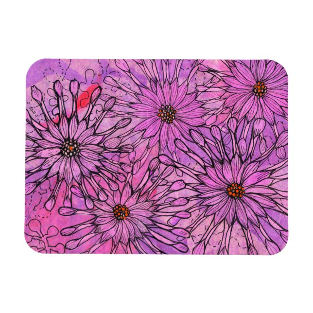 African Daisy Cape Daisies Pink Blume Blumenstrauß Magnet (Horizontal)