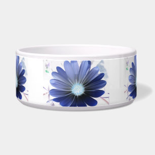 African Daisy Glowing Blue Dog Bowl Napf