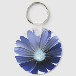 African Daisy Glows Blue Schlüsselanhänger