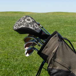 African Daisy Graustufen zeichnend Golf Headcover