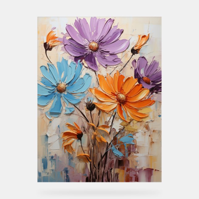 African Daisy - Impasto Floral Acrylschild (Vorderseite)