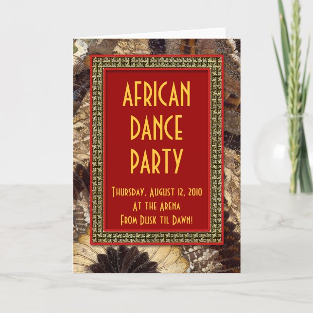 African Dance Party Einladung Card Butterfly Wing (Vorderseite)