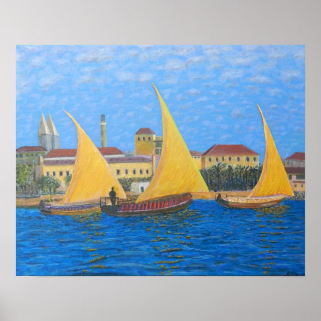 African Dhow at Zanzibar Poster (Vorne)