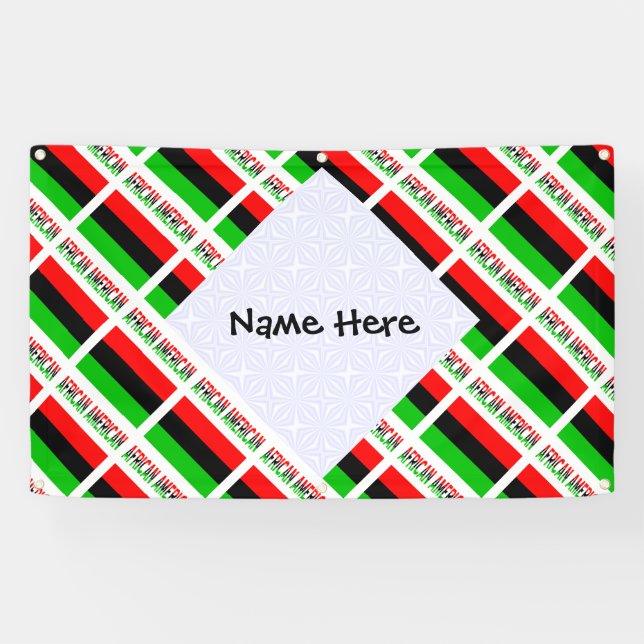 African Diaspora oder American Flag Tiles Personal Banner (Horizontal)