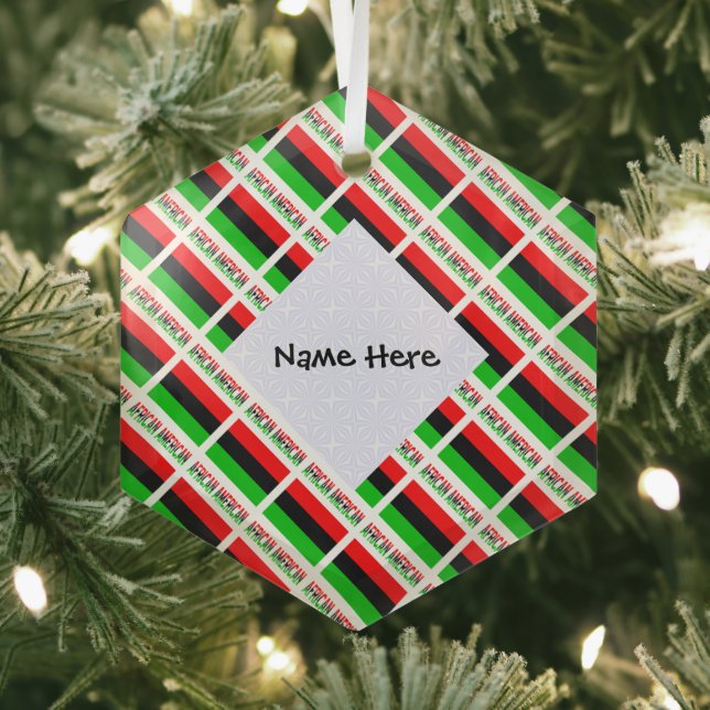 African Diaspora oder American Flag Tiles Personal Ornament Aus Glas (Insitu)