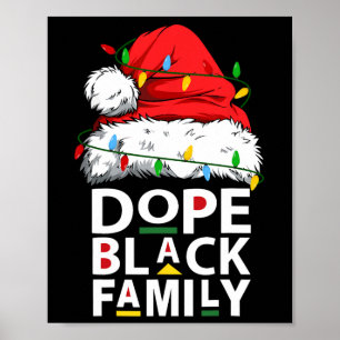 African Dope Black Family Afro Team Santa Matching Poster