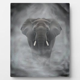 African Elephant in Misty Fog Serene Impasto Fotoplatte