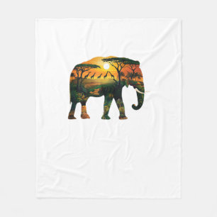African Elephant Sunset Safari Nature Lovers Shirt Fleecedecke
